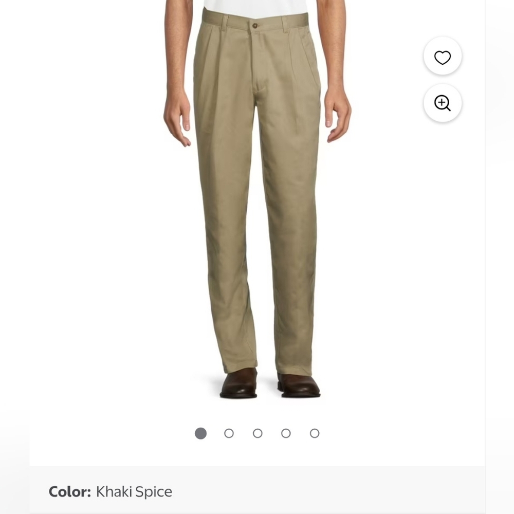 NWT George Wrinkle Resistant pleated pant 54×30 Khaki Spice